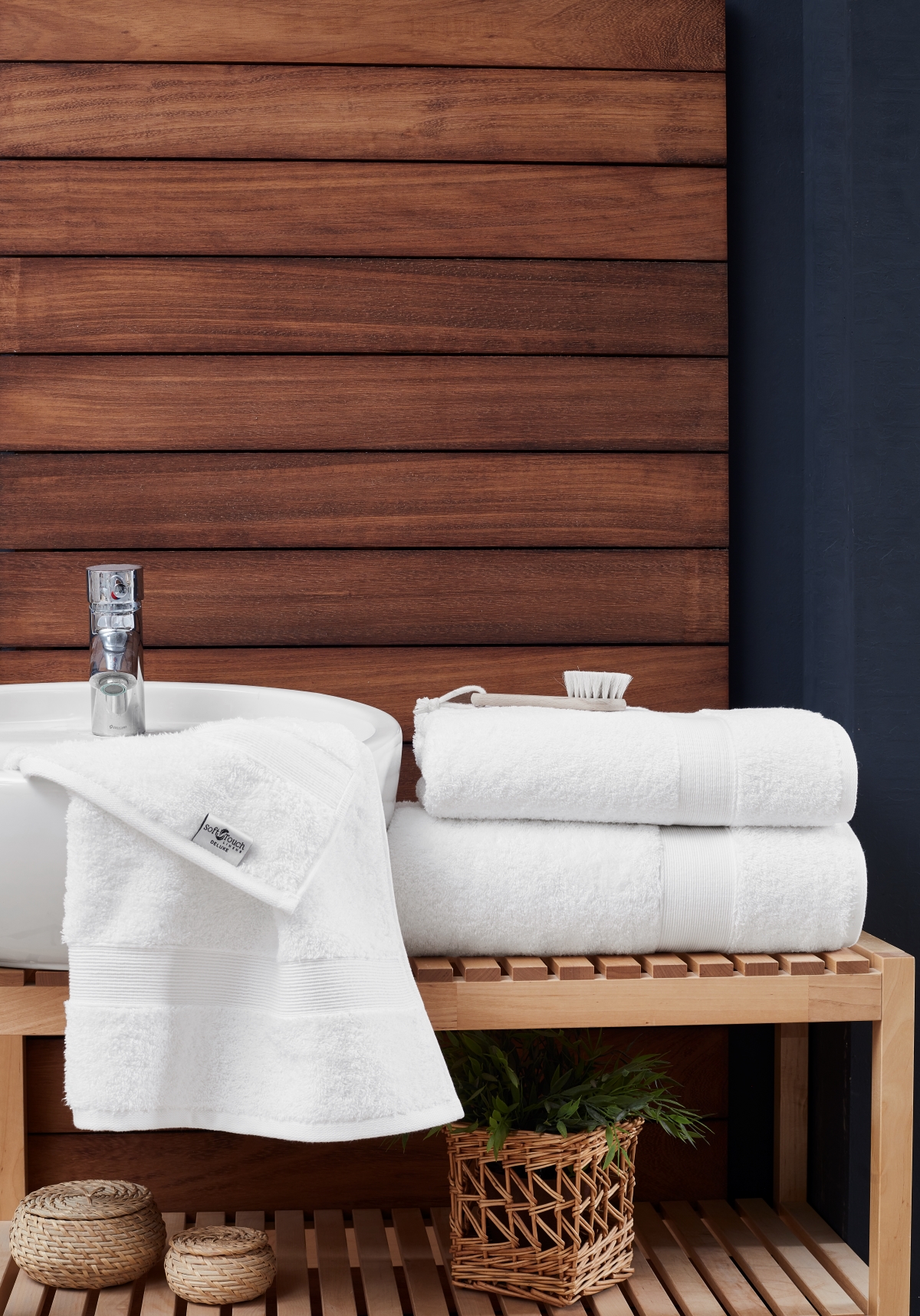 Large white bath sheet for boutique hotels — Soft Touch Linens